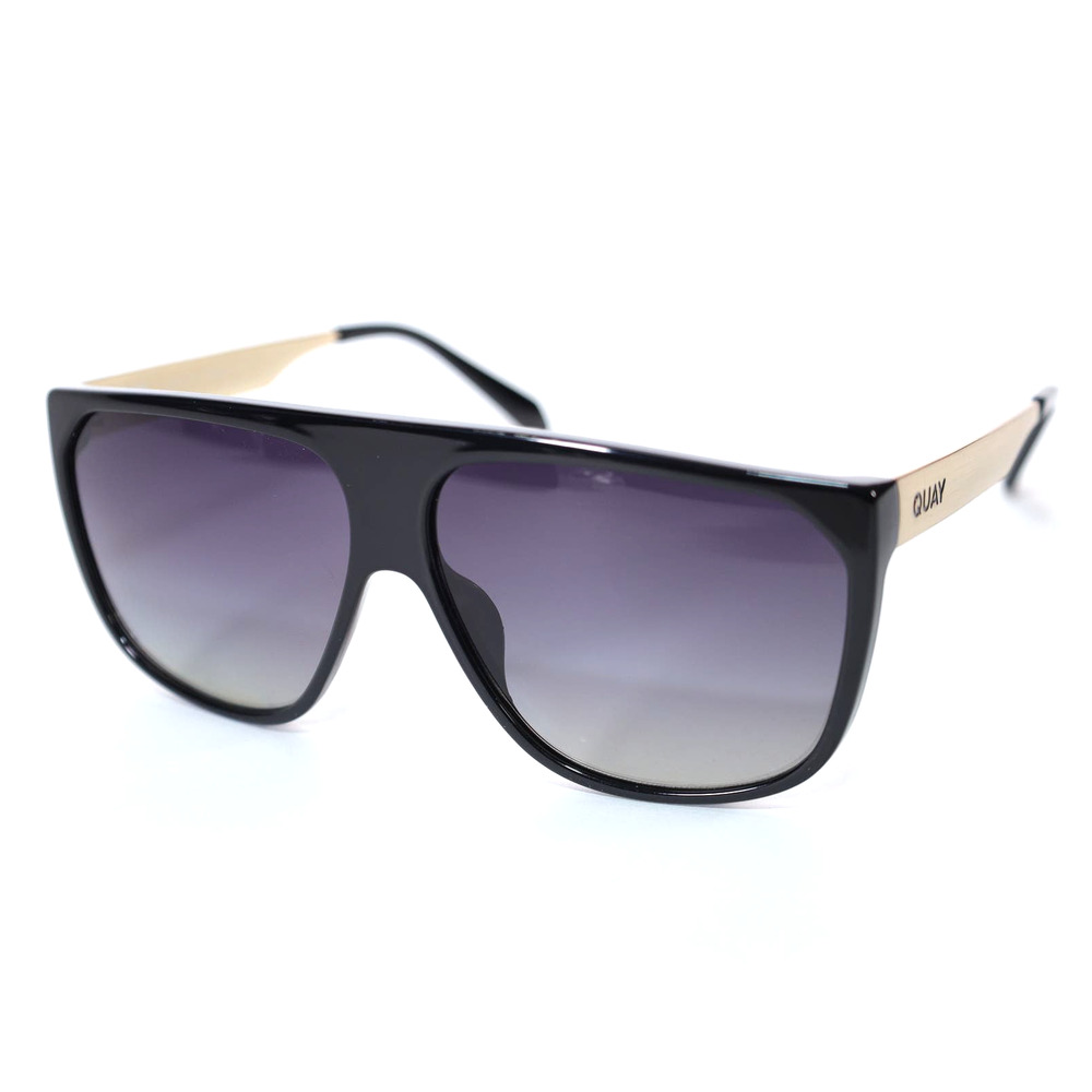 Quay Australia NO CURFEW Shield Sunglasses - Black/Smoke Polarized - NWT - Picture 3 of 12